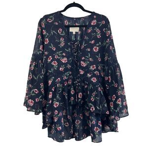 Anthropologie Moon River Crochet Floral Lace Trim Cottagecore White Size Small